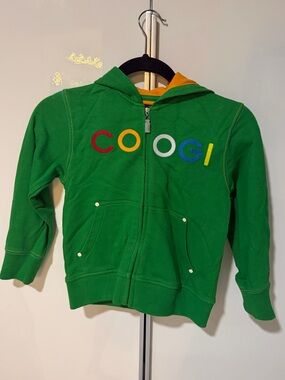COOGI Green Zip Hoodie with Multicolor Logo